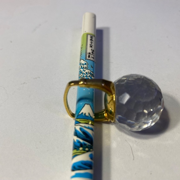 Vintage Vendome Prism Crystal Ball Ring Adjustable Pat 2961855 - Picture 9 of 12